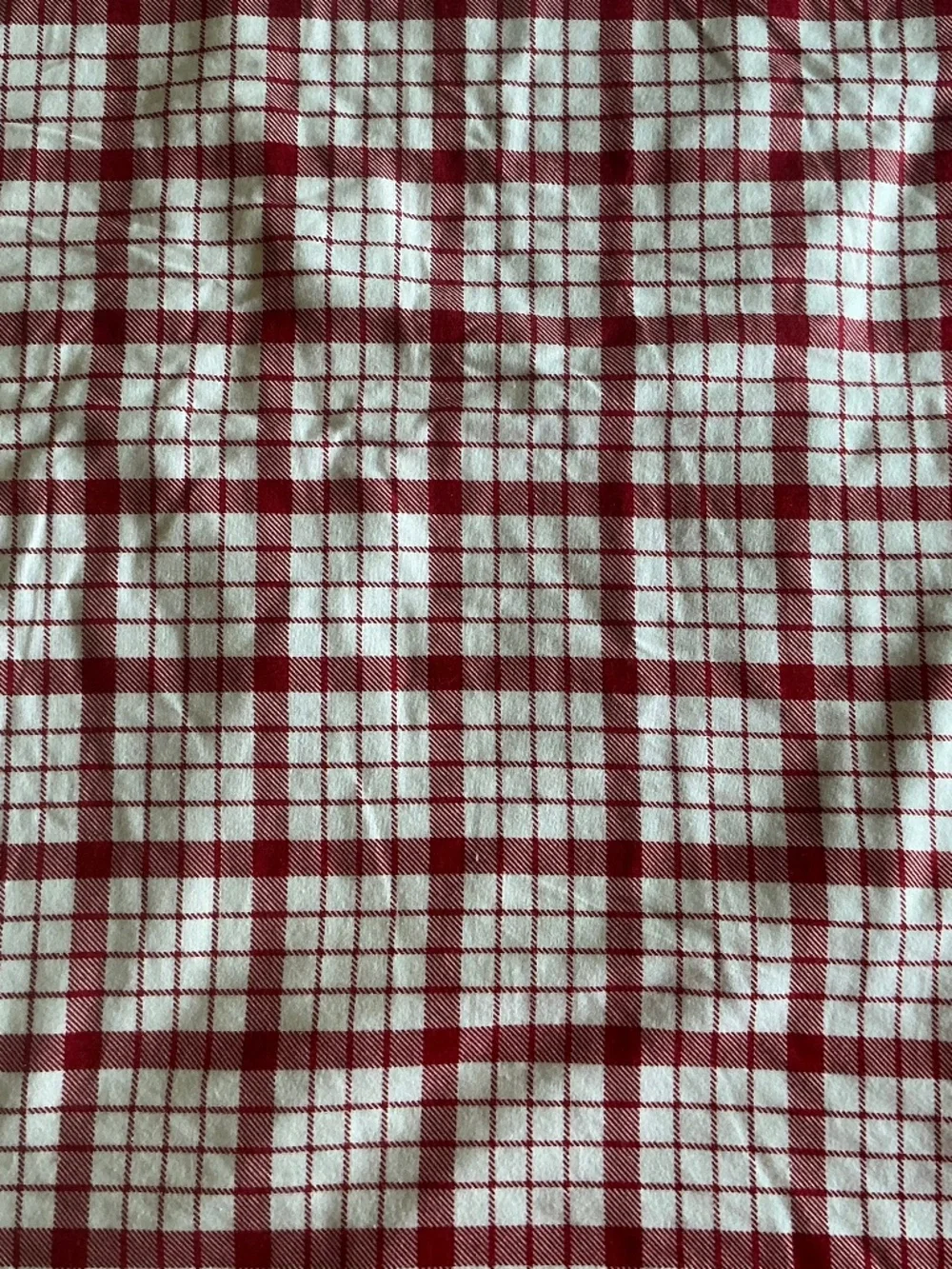 NWOT Macy’s Charter Club Red White Check Flannel Duvet Covet FULL QUEEN